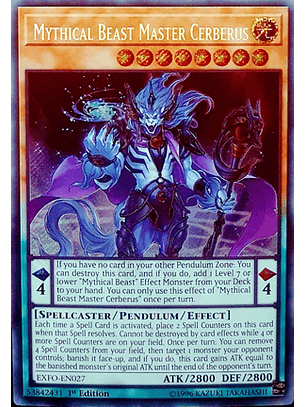 Mythical Beast Master Cerberus - EXFO-EN027 - Secret Rare