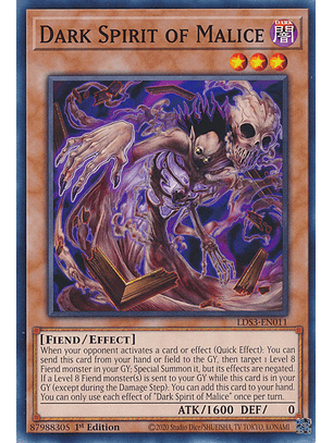 Dark Spirit of Malice - LDS3-EN011 - Common 
