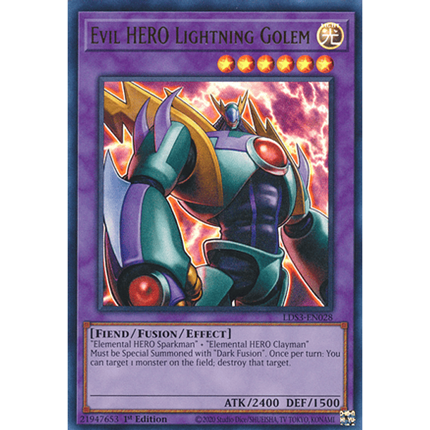 Evil HERO Lightning Golem - LDS3-EN028 - Ultra Rare