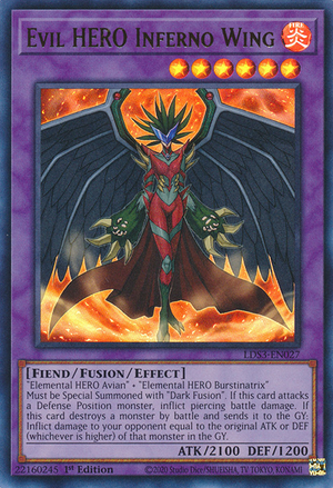 Evil HERO Inferno Wing - LDS3-EN027 - Ultra Rare 1
