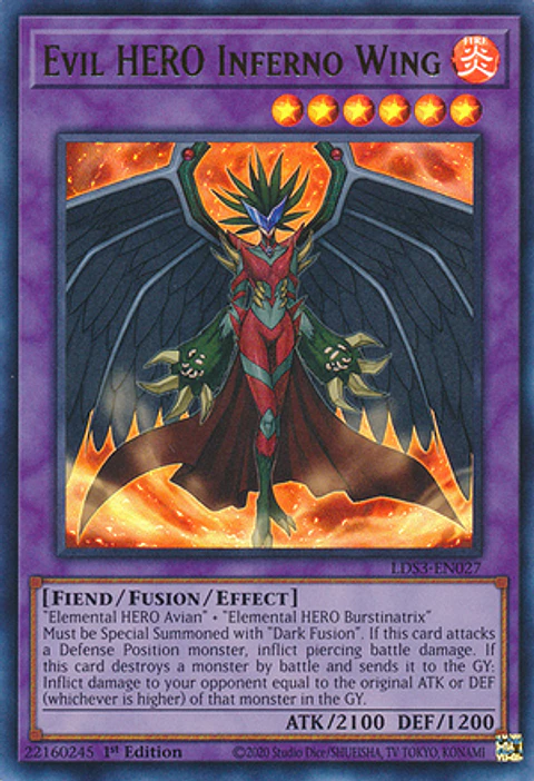 Evil HERO Inferno Wing - LDS3-EN027 - Ultra Rare