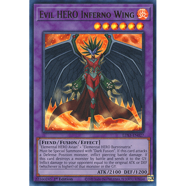 Evil HERO Inferno Wing - LDS3-EN027 - Ultra Rare