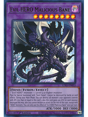 Evil HERO Malicious Bane - LDS3-EN033 - Ultra Rare (español)