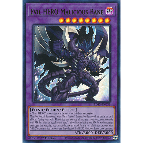 Evil HERO Malicious Bane - LDS3-EN033 - Ultra Rare (español)