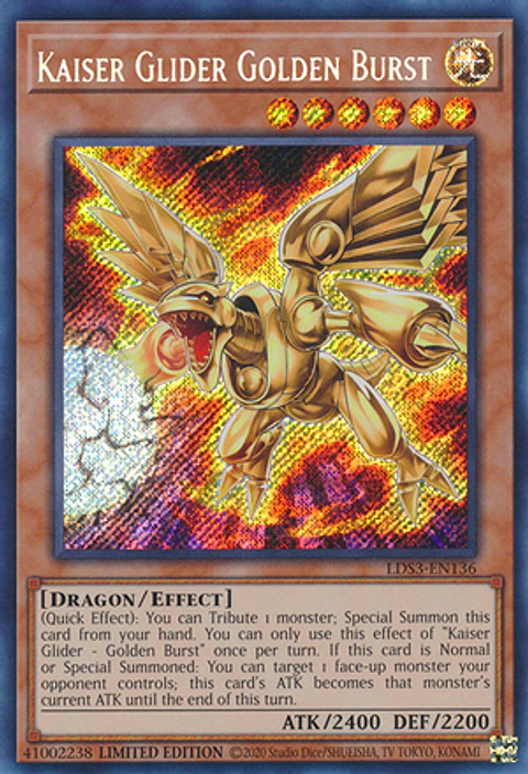Kaiser Glider Golden Burst - LDS3-EN136 - Secret Rare