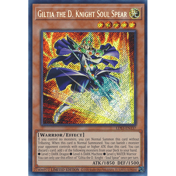 Giltia the D. Knight Soul Spear - LDS3-EN137 - Secret Rare