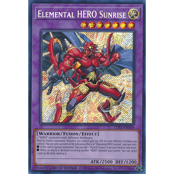 Elemental HERO Sunrise - LDS3-EN104 - Secret Rare
