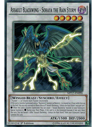 Assault Blackwing - Sohaya the Rain Storm - MP17-EN096 - Common 