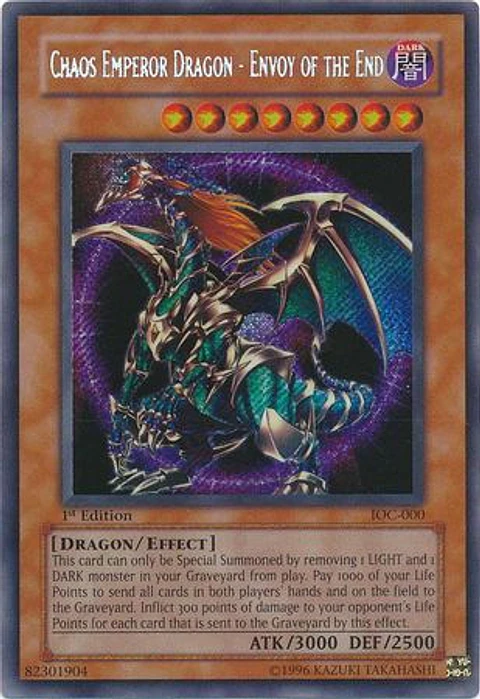 Chaos Emperor Dragon - Envoy of the End - IOC-000 - Secret Rare 1st Edition LP