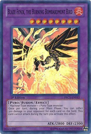 Blaze Fenix, the Burning Bombardment Bird - PRC1-EN012 - Super Rare 1