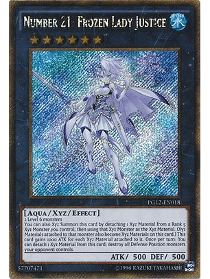 Number 21: Frozen Lady Justice - PGL2-EN018 - Gold Secret Rare
