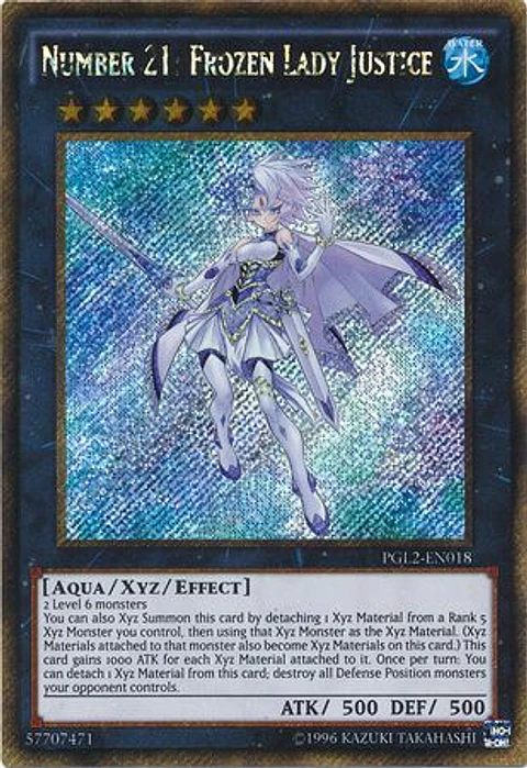 Number 21: Frozen Lady Justice - PGL2-EN018 - Gold Secret Rare