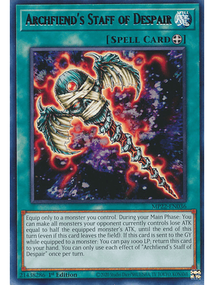 Archfiend's Staff of Despair - MP22-EN036 - Rare 