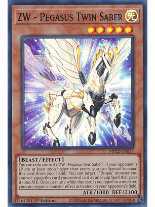ZW - Pegasus Twin Saber - MP22-EN057 - Super Rare 