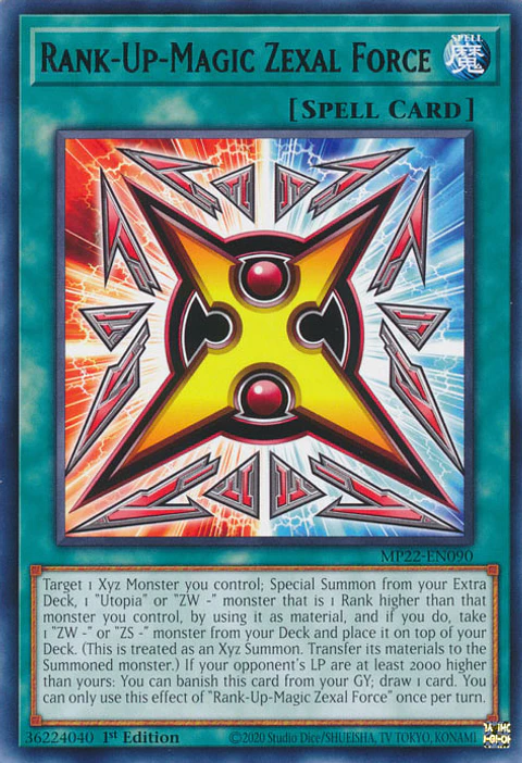 Rank-Up-Magic Zexal Force - MP22-EN090 - Rare 