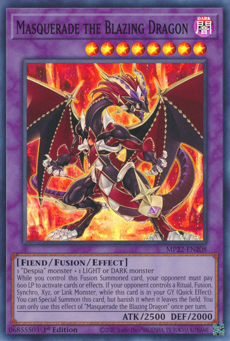 Masquerade the Blazing Dragon - MP22-EN208 - Super Rare 1