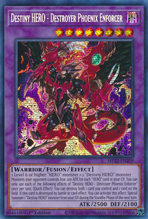 Destiny HERO - Destroyer Phoenix Enforcer MP22-EN209 Prismatic Secret Rare