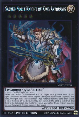 Sacred Noble Knight of King Artorigus - NKRT-EN038 - Platinum Rare 1