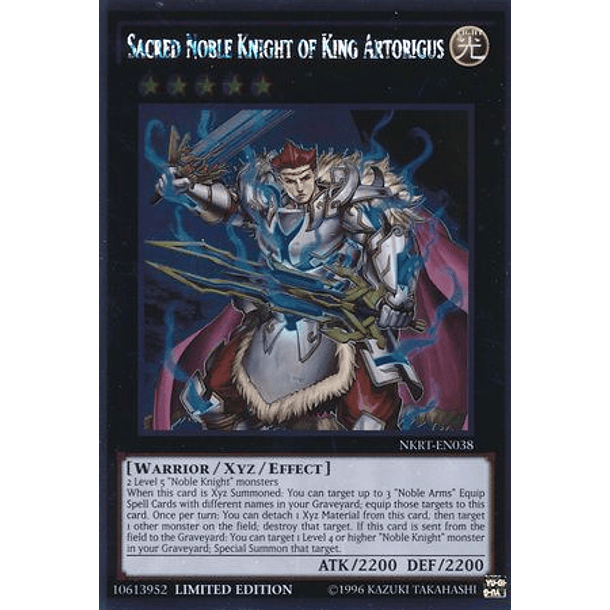 Sacred Noble Knight of King Artorigus - NKRT-EN038 - Platinum Rare