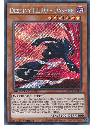 Destiny HERO - Dasher - SGX1-ENB05 - Secret Rare 