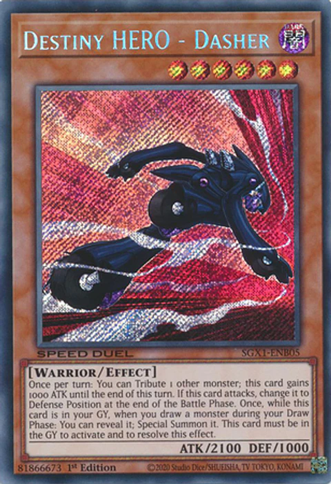 Destiny HERO - Dasher - SGX1-ENB05 - Secret Rare 