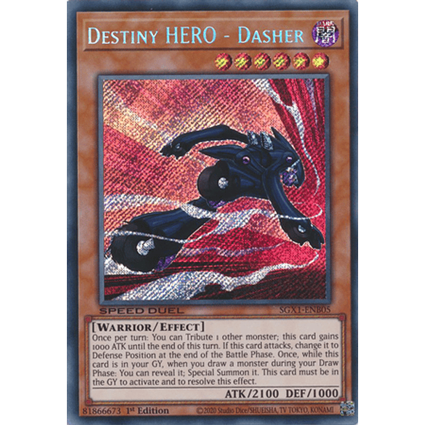 Destiny HERO - Dasher - SGX1-ENB05 - Secret Rare 