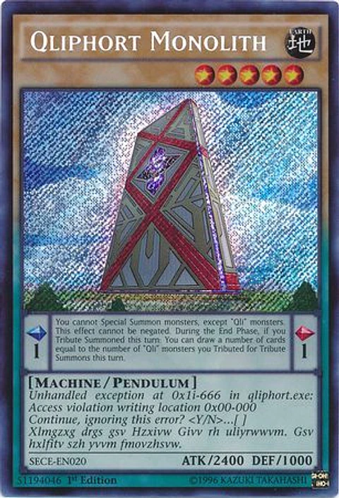 Qliphort Monolith - SECE-EN020 - Secret Rare