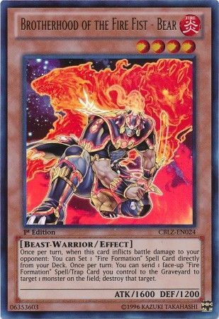 Brotherhood of the Fire Fist - Bear - CBLZ-EN024 - Ultra Rare 1