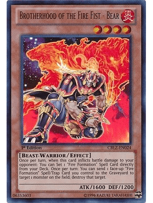 Brotherhood of the Fire Fist - Bear - CBLZ-EN024 - Ultra Rare