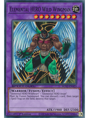 Elemental HERO Wild Wingman - SGX2-ENA23 - Common