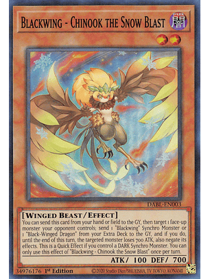Blackwing - Chinook the Snow Blast - DABL-EN003 - Super Rare 