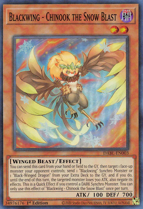 Blackwing - Chinook the Snow Blast - DABL-EN003 - Super Rare 
