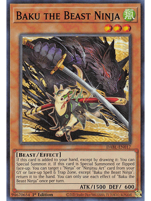 Baku the Beast Ninja - DABL-EN017 - Super Rare