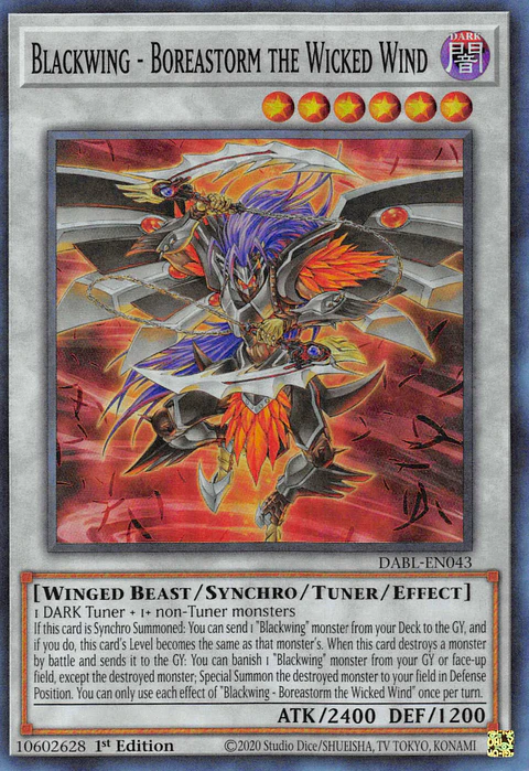Blackwing - Boreastorm the Wicked Wind - DABL-EN043 - Super Rare