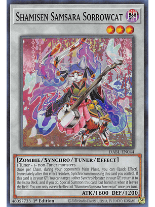 Shamisen Samsara Sorrowcat - DABL-EN044 - Super Rare 