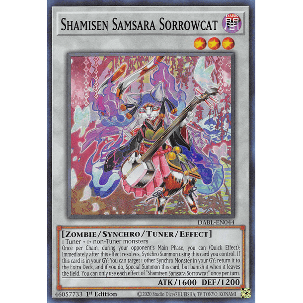 Shamisen Samsara Sorrowcat - DABL-EN044 - Super Rare 