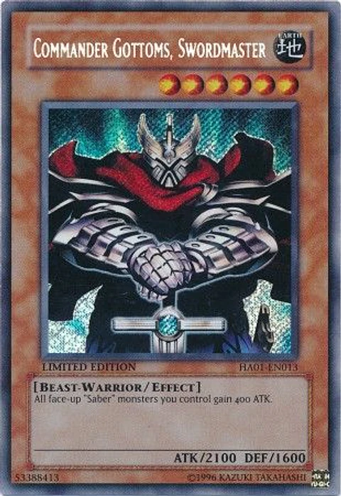Commander Gottoms, Swordmaster - HA01-EN013 - Secret Rare