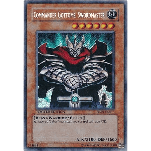 Commander Gottoms, Swordmaster - HA01-EN013 - Secret Rare
