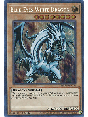 Blue-Eyes White Dragon - MAMA-EN104 - Pharaoh Secret Rare