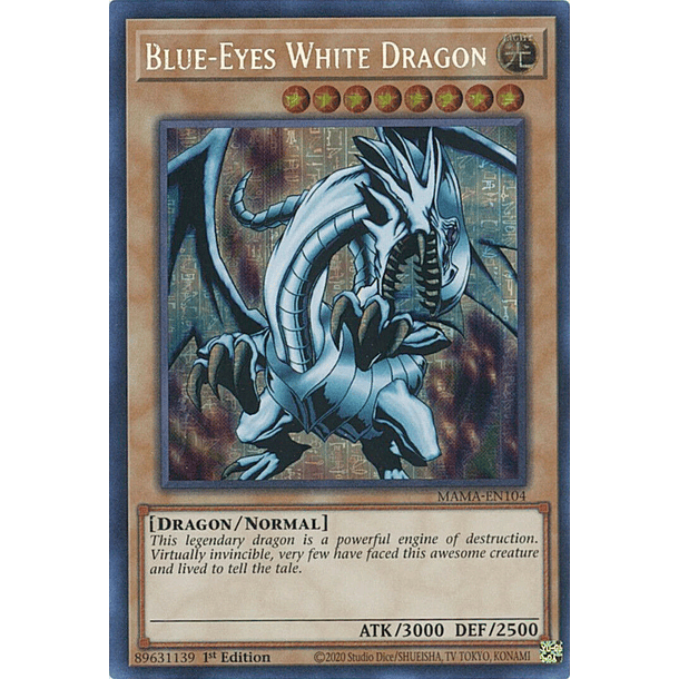 Blue-Eyes White Dragon - MAMA-EN104 - Pharaoh Secret Rare
