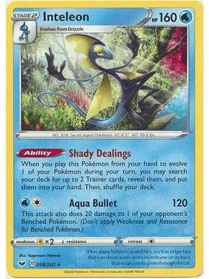 Inteleon - 058/202 - Rare Theme Deck Exclusive