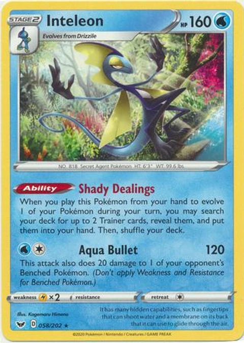 Inteleon - 058/202 - Rare Theme Deck Exclusive