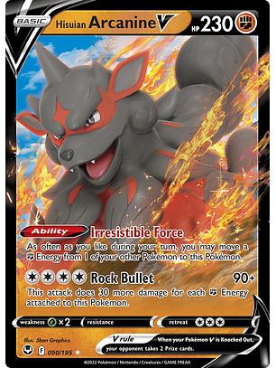 Hisuian Arcanine V - 090/195 - Ultra Rare