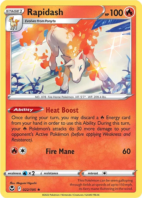 Rapidash - 022/195 - Holo Rare Reverse Holo