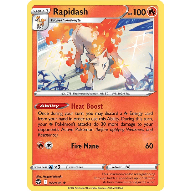 Rapidash - 022/195 - Holo Rare Reverse Holo
