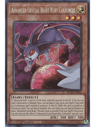 Advanced Crystal Beast Ruby Carbuncle - BLCR-EN010 - Secret Rare