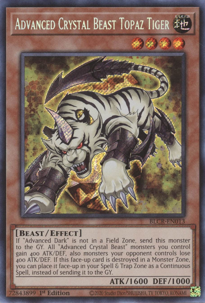 Advanced Crystal Beast Topaz Tiger - BLCR-EN013 - Secret Rare 1