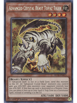 Advanced Crystal Beast Topaz Tiger - BLCR-EN013 - Secret Rare