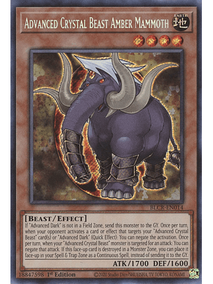 Advanced Crystal Beast Amber Mammoth - BLCR-EN014 - Secret Rare
