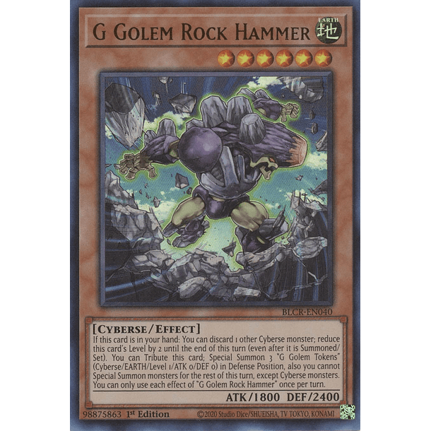 G Golem Rock Hammer - BLCR-EN040 - Ultra Rare